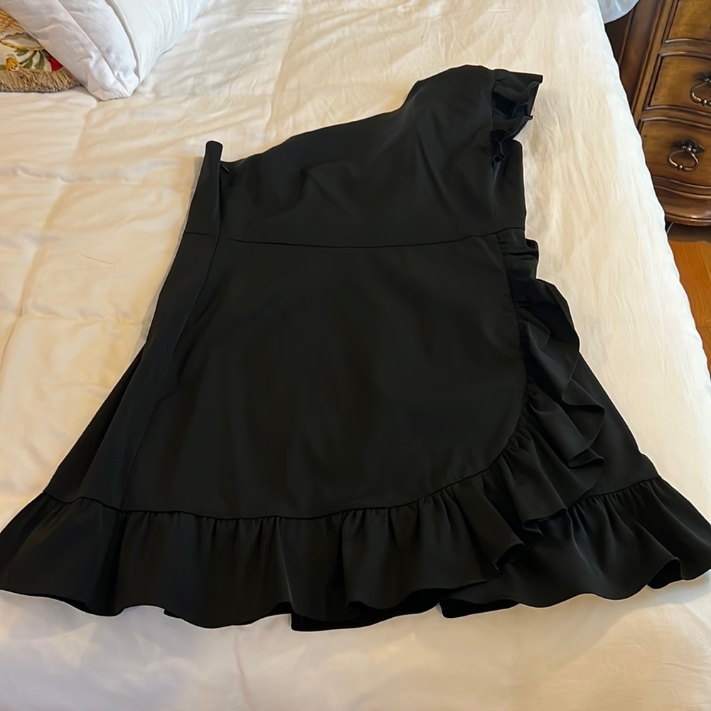 J. Crew Black One Shoulder Dress
